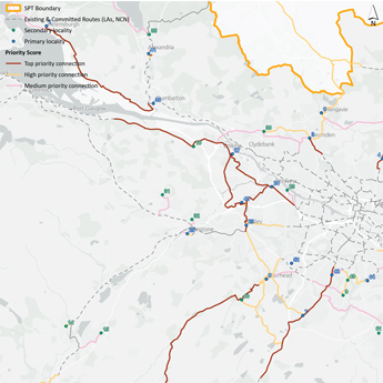 07 Map 3 D The Regional Active Travel Network The Prioritised Network Renfrewshires & Ayrshire
