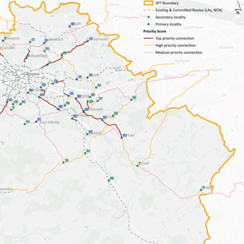 06 Map 3 C The Regional Active Travel Network The Prioritised Network Greater Glasgow & Lanarksh